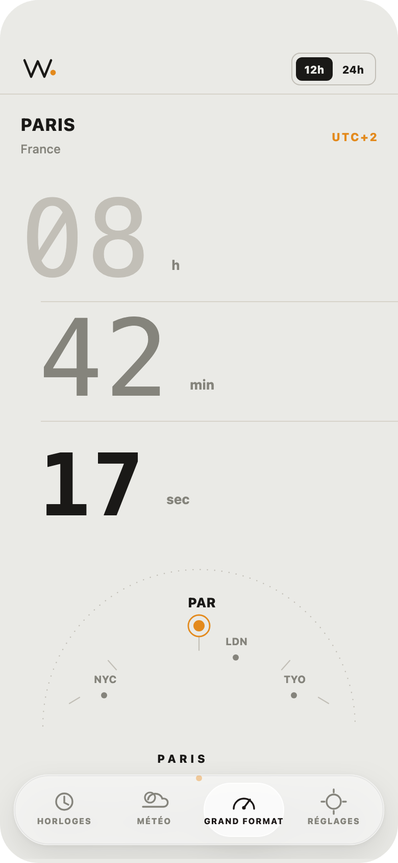 Concept visuel : Horloge grand format